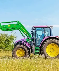 John Deere Pink Tractor Diamond Painting