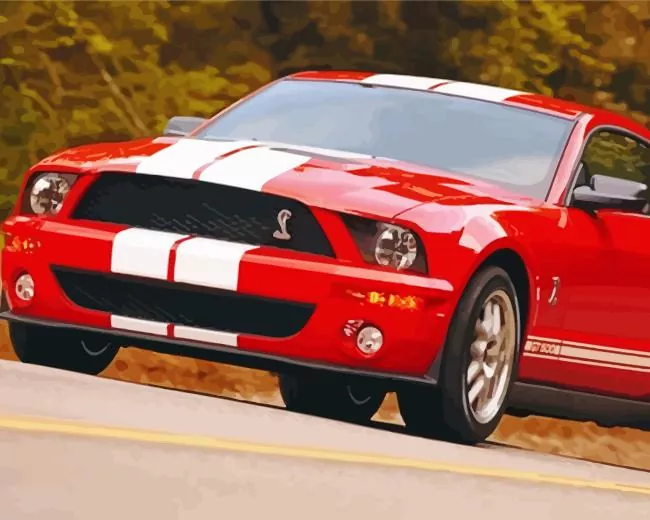 red ford 500gt Diamond By Numbers Red Ford 500gt Diamond Painting