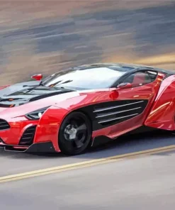 Red Laraki Car Diamond Painting