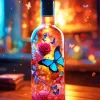 Rose And Butterfly In Glass Bottle Diamond Painting