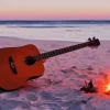 Acoustic Guitar Seaside Diamond Painting