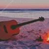 Acoustic Guitar Seaside Diamond Painting