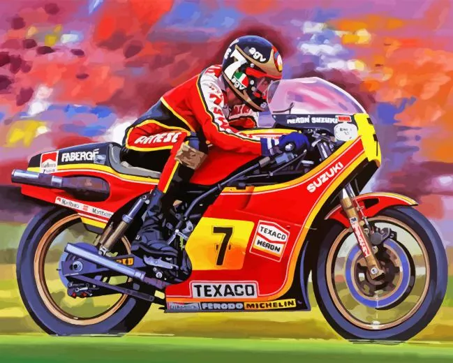 Barry sheene suzuki Diamond Paintings Barry Sheene Suzuki Motorcycle Diamond Painting