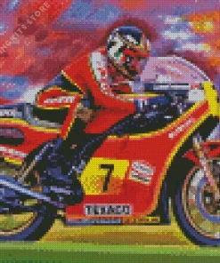 Barry Sheene Suzuki Motorcycle Diamond Painting