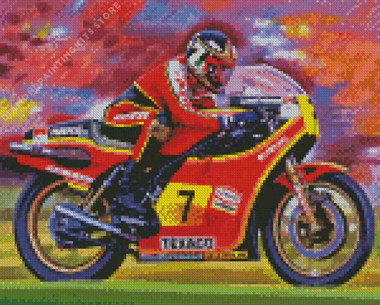 Barry sheene suzuki Diamond Paints Barry Sheene Suzuki Motorcycle Diamond Painting