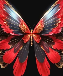 Black And Red Butterfly Diamond Painting