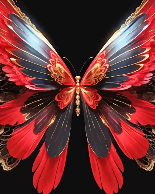 Black and red butterfly Diamond Paintings Black And Red Butterfly Diamond Painting