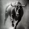 Black And White Bull Diamond Painting