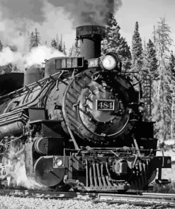 Black Train Diamond Painting