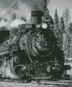 Black Train Diamond Painting