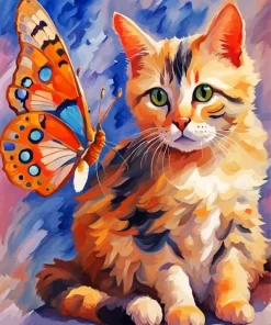 Butterfly Cat Art Diamond Painting