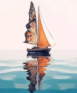 Butterfly Sailboat Diamond Painting