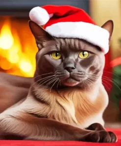 Christmas Burmese Cat Diamond Painting