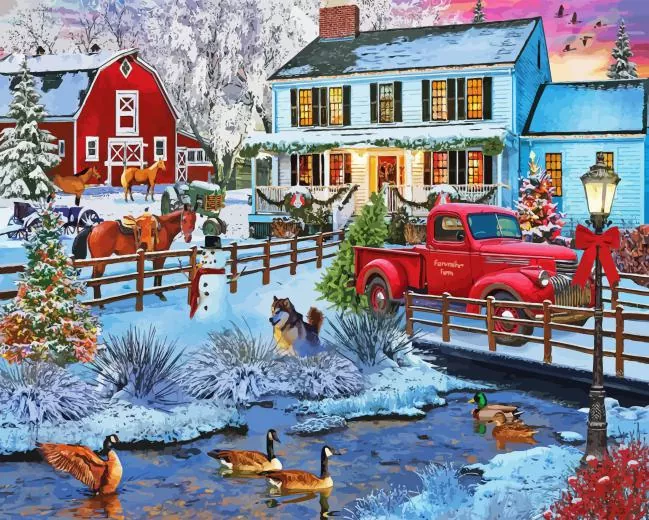 Christmas farm Diamond Dotz Christmas Farm Diamond Painting
