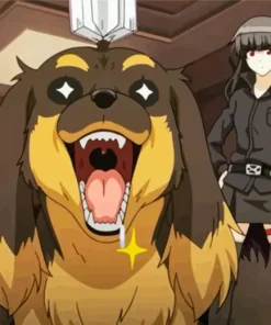 Dog And Scissors Anime Diamond Painting