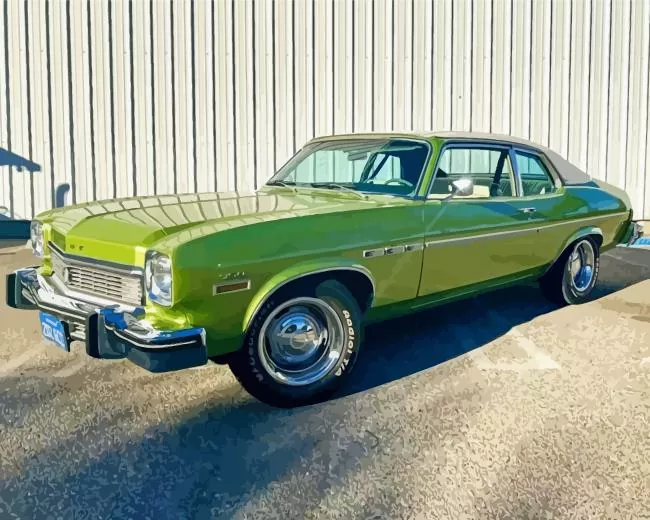 Green 1974 buick skylark Diamond With Numbers Green 1974 Buick Skylark Diamond Painting