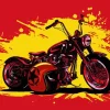 Illustration Chopper Motorcycle Diamond Painting