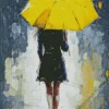 Lady With Yellow Umbrella Art Diamond Painting