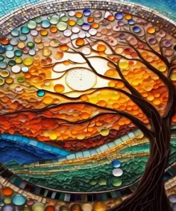 Mosaic Tree Art Diamond Painting
