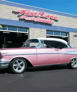 Pink Chevrolet Buick Bel Air Diamond Painting