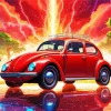 Red Bug Car Diamond Painting