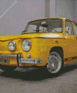 Yellow Renault 8 Diamond Painting