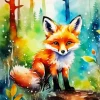 Autumn Fox Baby Diamond Painting