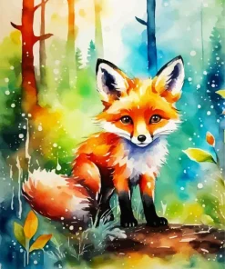 Autumn Fox Baby Diamond Painting