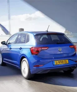 Blue Vw Polo Car Diamond Painting