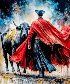 Bull And Matador Diamond Painting