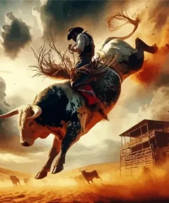 Bull Rider Art Diamond Painting