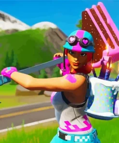 Bullseye Pixel Heart Fortnite Diamond Painting