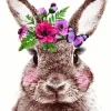 Bunny With Flower Crown Diamond Painting
