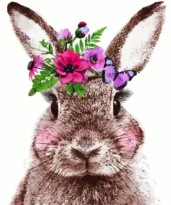 Bunny With Flower Crown Diamond Painting