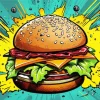 Burger Pop Art Diamond Painting