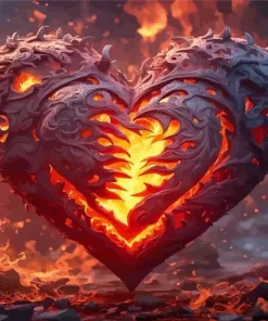Burning Heart Diamond Painting