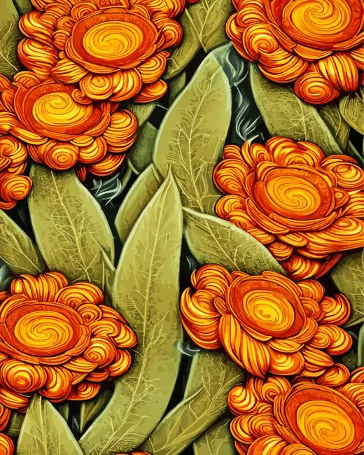 burnt orange flowers Diamond By Numbers Burnt Orange Flowers Diamond Painting