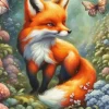 Butterflies And Fox Diamond Painting