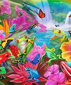 Butterflies And Frogs Diamond Painting
