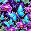 Butterflies And Orchids Diamond Painting