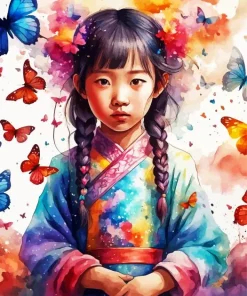 Butterflies Girl Diamond Painting