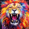 Colorful Furious Lion Diamond Painting