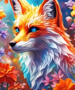 Fox Flower Art Diamond Painting