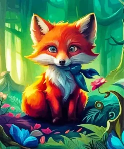 Fox In The Jungle Diamond Painting
