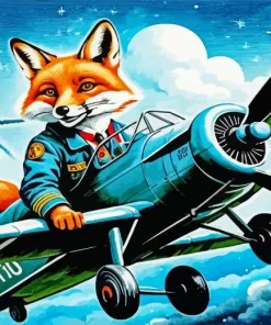 Fox Pilot Diamond Painting