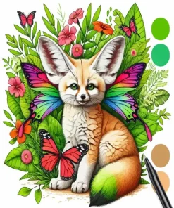 Fox With Butterfly Wings Diamond Painting