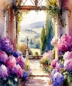 French Hydrangea Diamond Painting