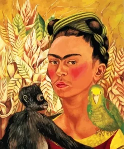 Frida Kahlo With Parrot Diamond Painting