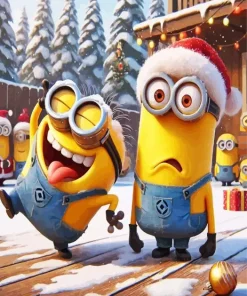 Funny Minion Christmas Diamond Painting