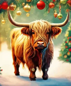 Furry Highland Cow Diamond Painting